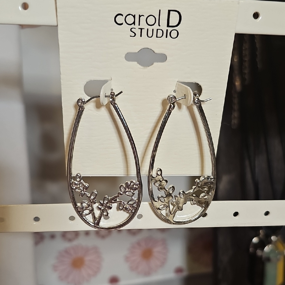 Carol D Studio Silver Floral Earrings